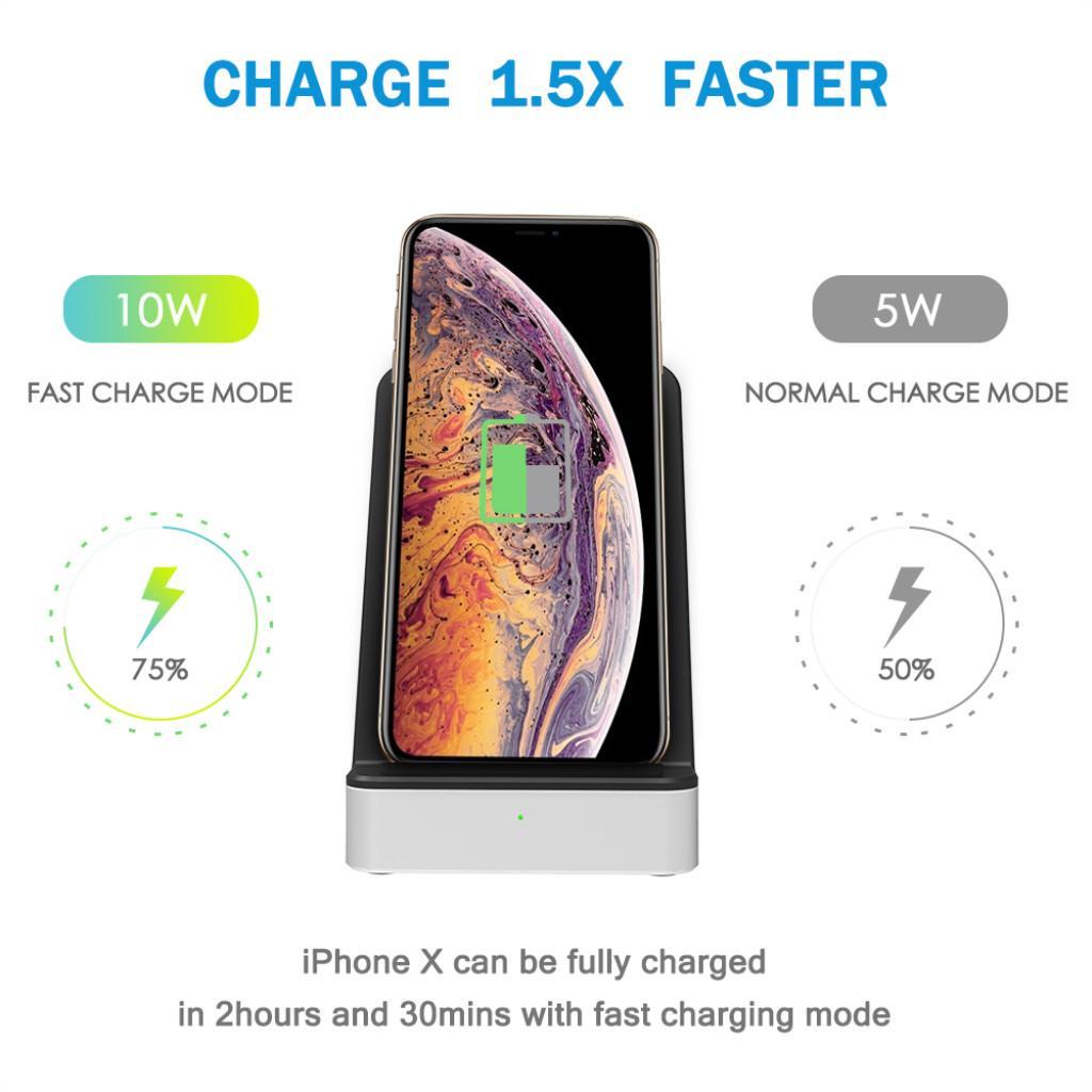3 in 1 Qi Wireless Charger Fast Charging Pad Base for iPhone X US Plug
