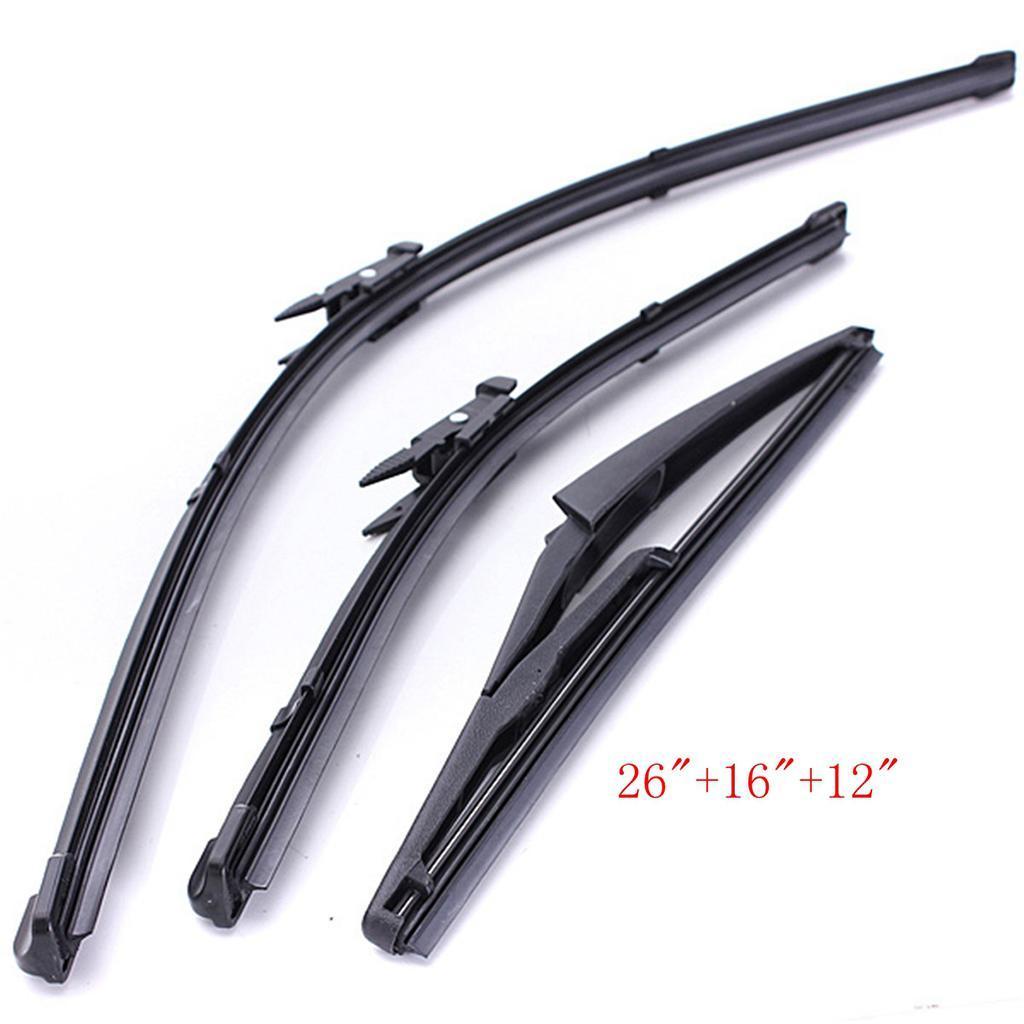 3 Pieces Front Rear Windshield Wiper Arm Blade 16'' 26'' 12'' for Fiat Grande Punto