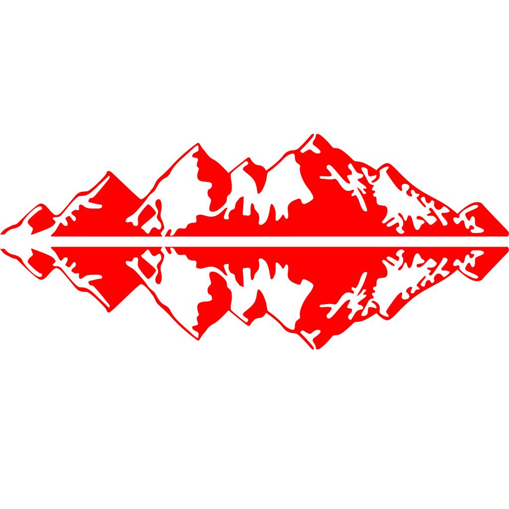 Auto Body Side Stripes Vinyl Graphics Sticker Mountain Sticker Decal Red