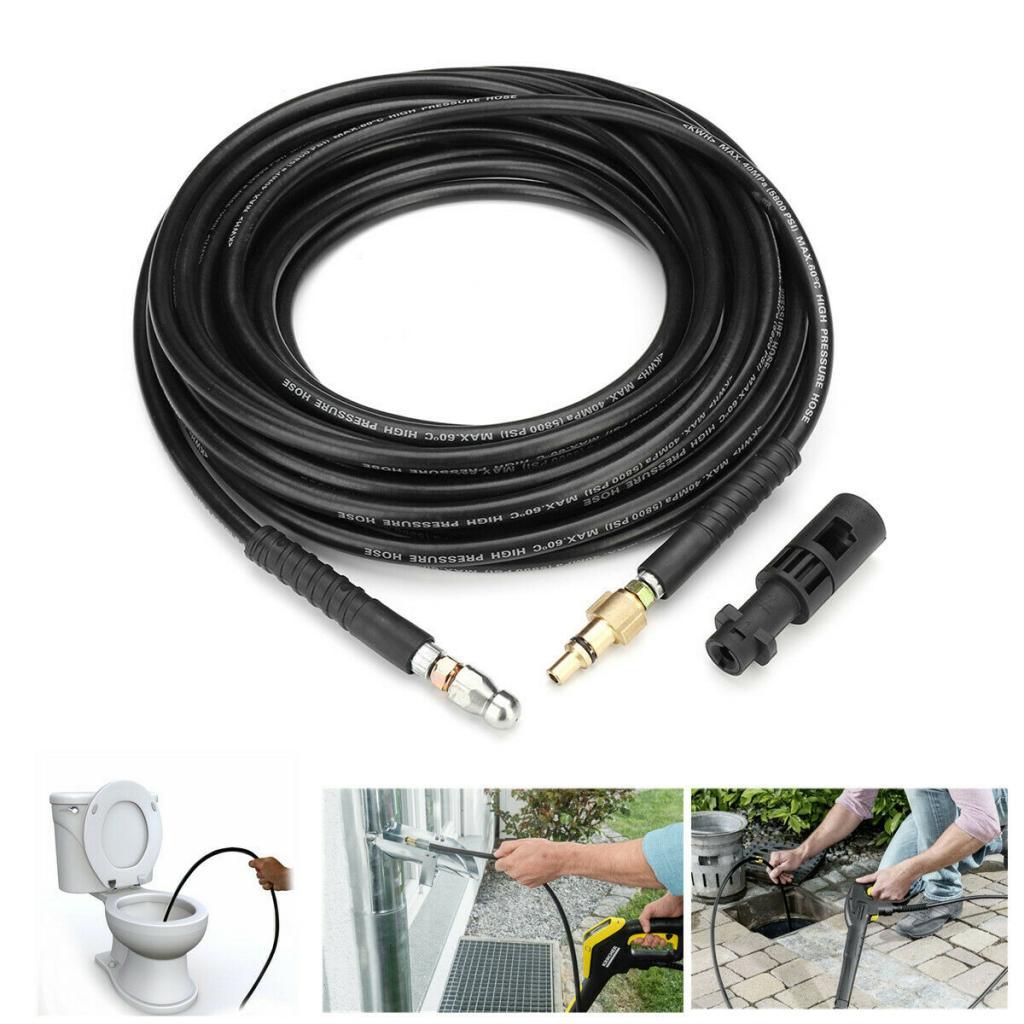 15M High Pressure Washer Drain Cleaning Hose Set Pipe For Karcher