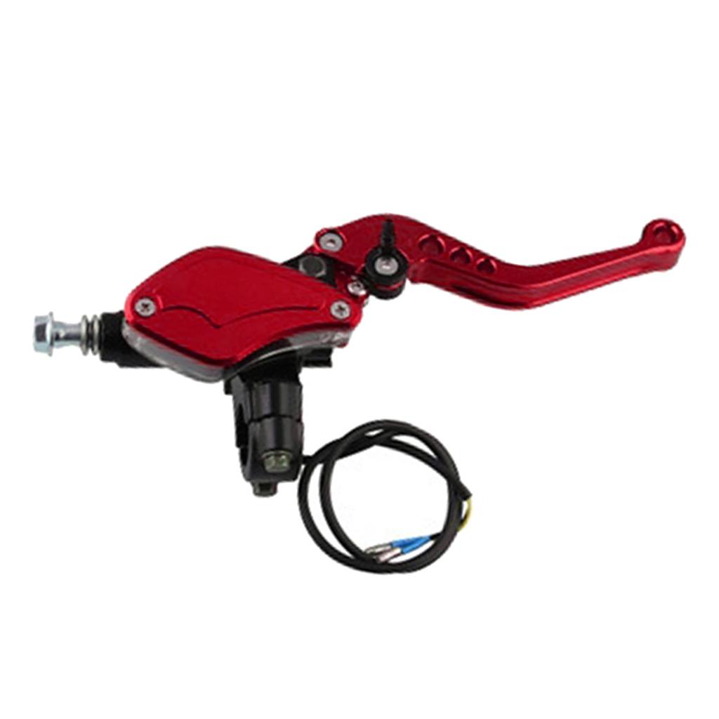 Motorcycle Handlebar Dual Hydraulic Brake Pump Clutch 22mm  Red