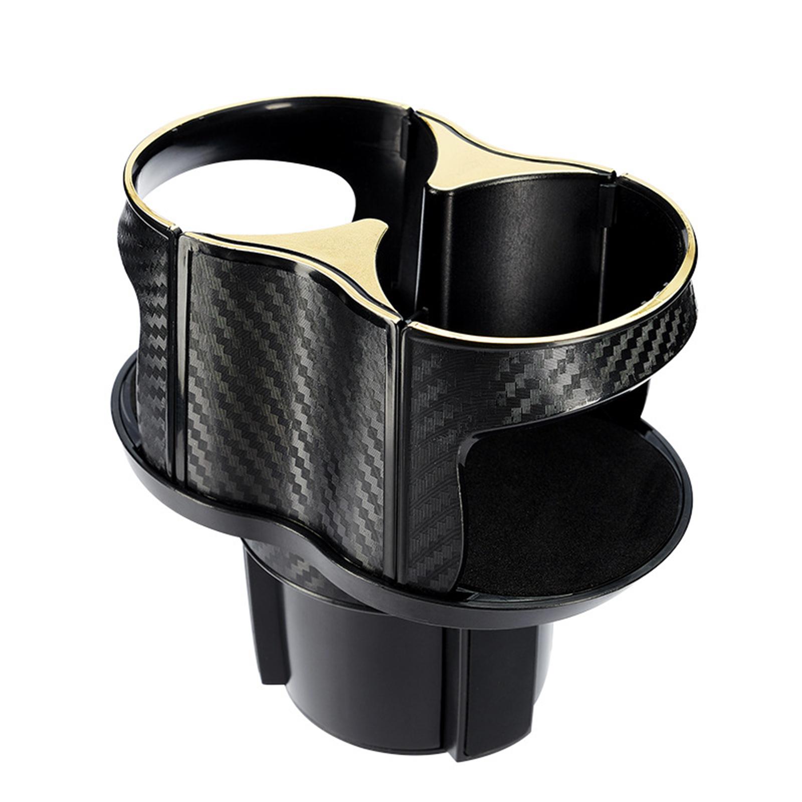 Car Cup Holder 2 in 1 Multifunctional Auto Universal Drink Holder Organizers Carbon Gold