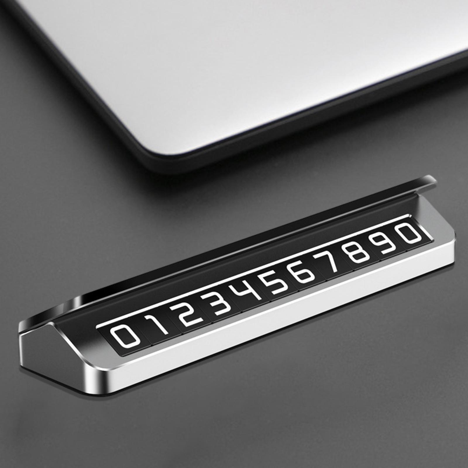 Car Temporary Parking Card Holder Magnetic Phone Number Card Plate Silver