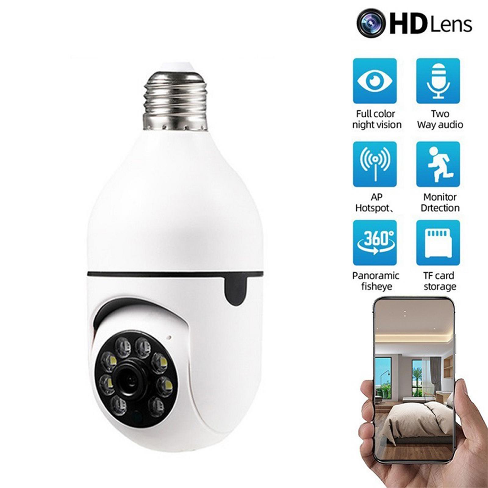 Pan Tilt E27 Light Bulb IP Camera Full HD 1080P for Home Surveillance cam