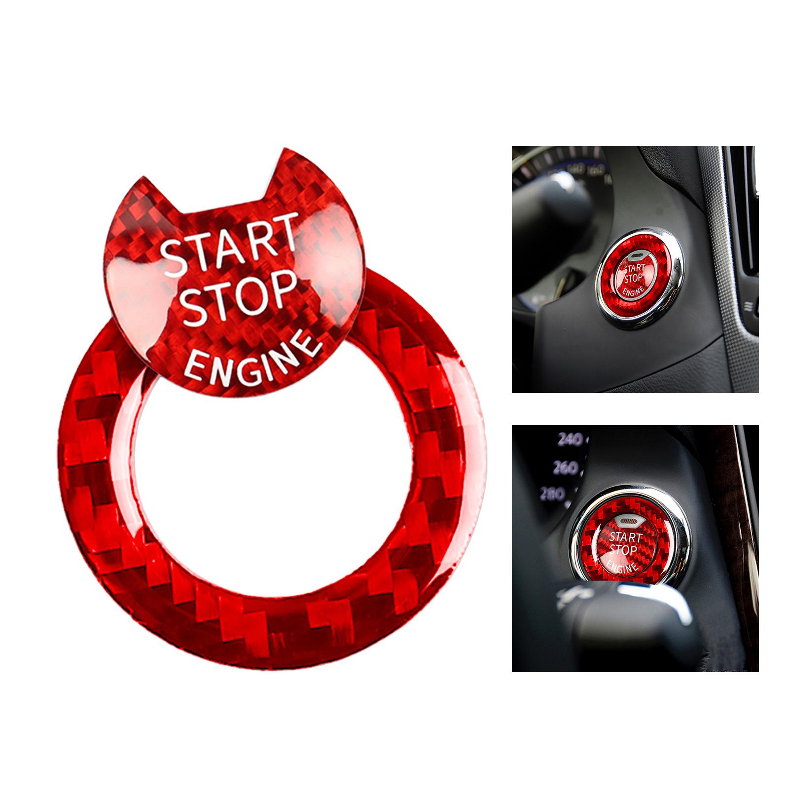 Car Inner Start Stop Button Cover Decoration Trim for Infiniti Q50 Q60 Red