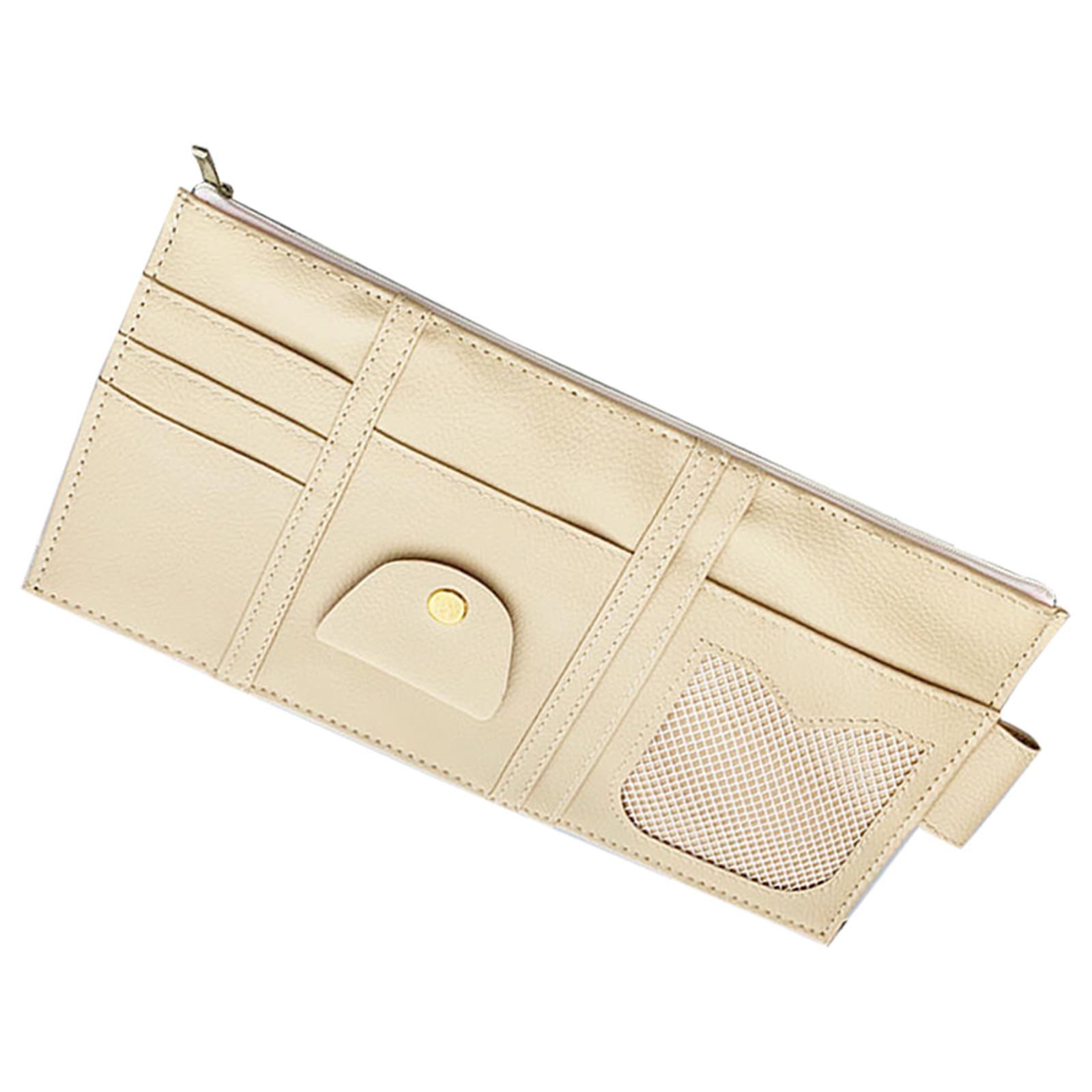 visor Organizer Stowing Tidying Holder Pouch card Document Beige