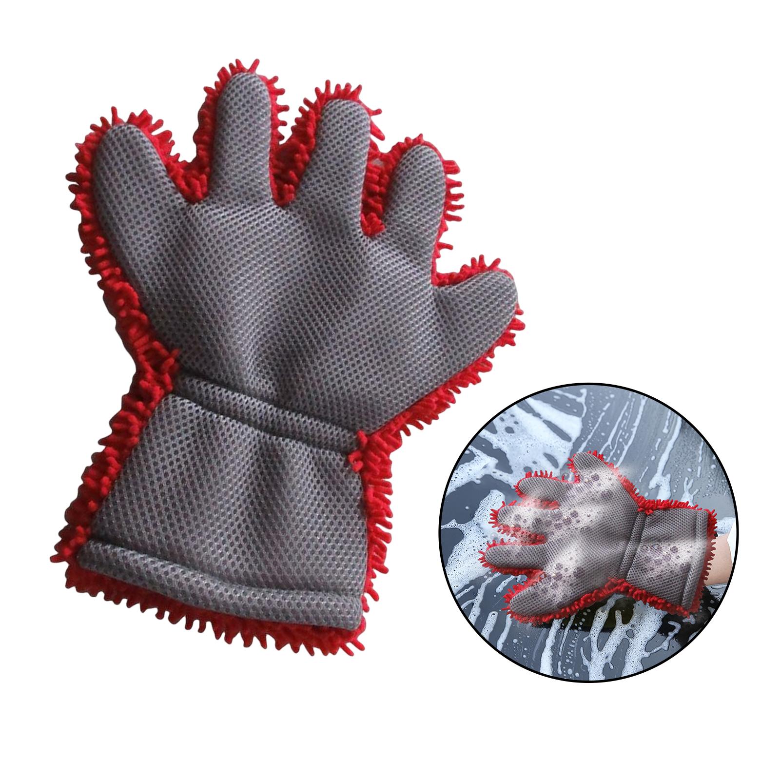 Wash Mitts Premium for Car Cleaning Interior Exterior Red