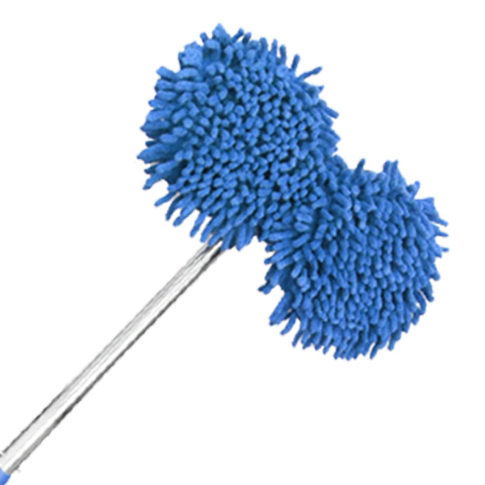Telescoping Car Wash Brush Mop Scratch Free Extendable with Long Handle Light Blue