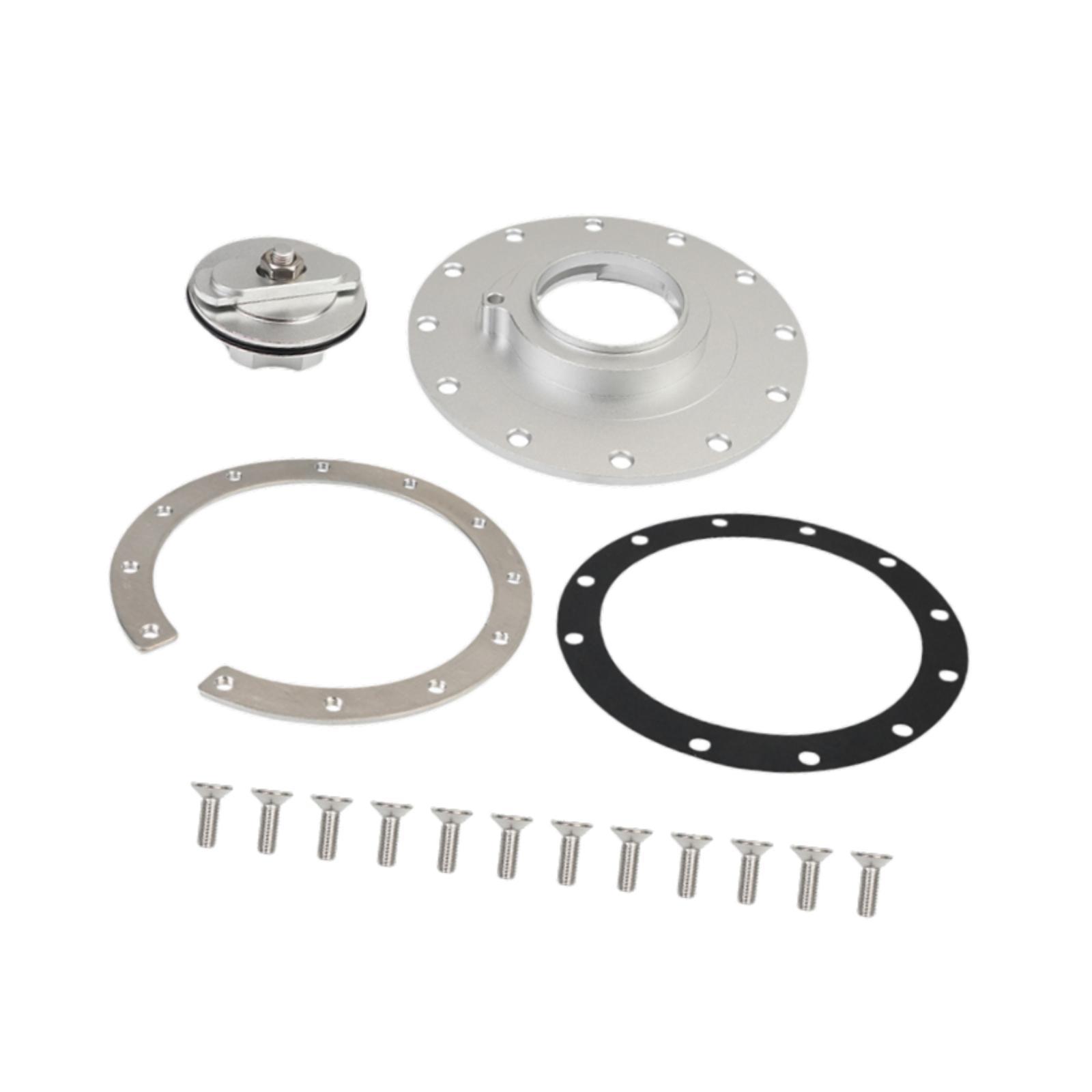 Generic Auxiliary Oil Tank Cover Set Replacement Lightweight Billet Aluminum Silvery