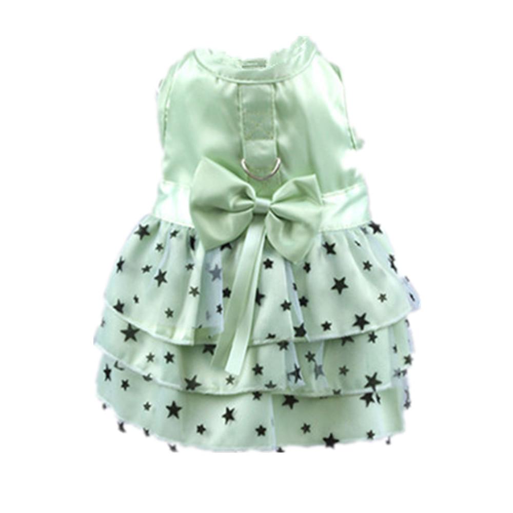 Dog Pet Puppy Female Princess Dress Clothes Costume Skirt Apparel Green XS