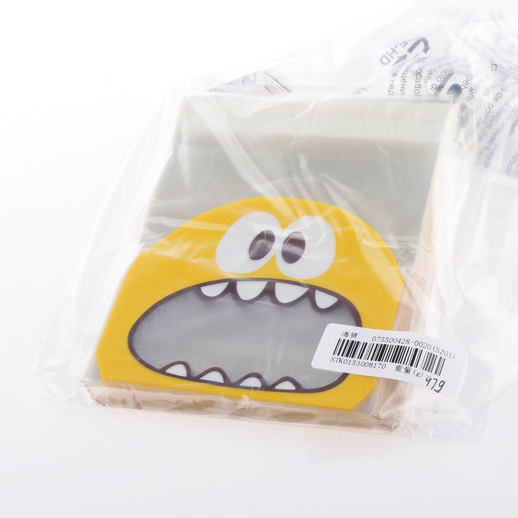 Cute Foodie Monster Self-Adhesive Cookie Candy Wrapping Gift Seal Bag-YLW