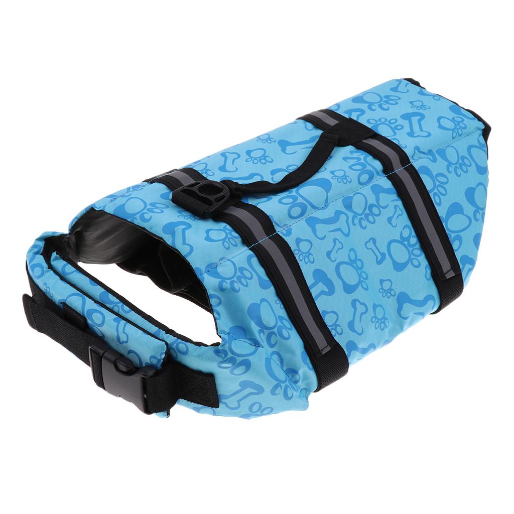 Pet Dog Puppy Preservers Reflective Safety Swimming Vests Life Jacket Blue L