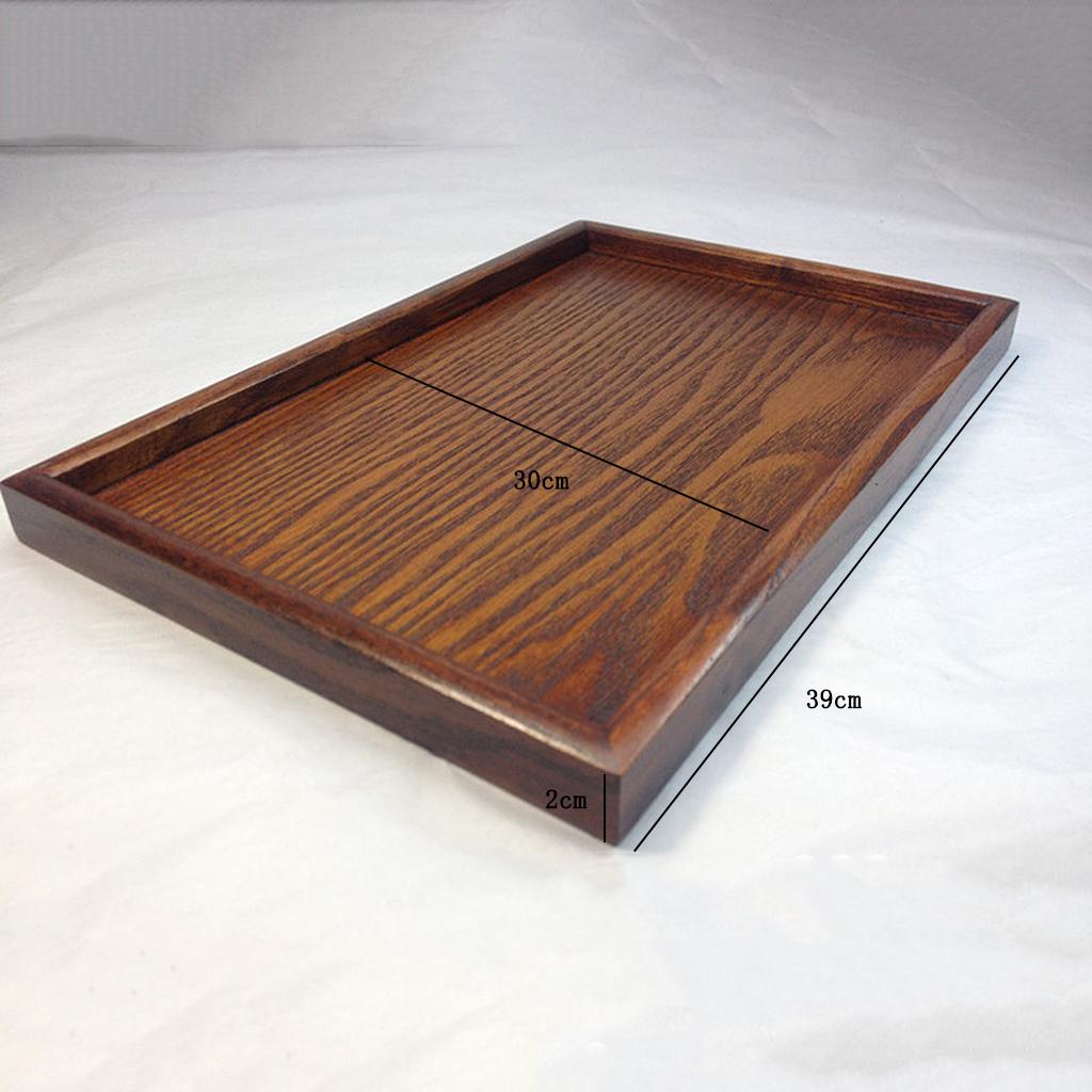 Natural Wood Serving Tray SPA Tea Food Server Dishes Platter Brown Plate-XL