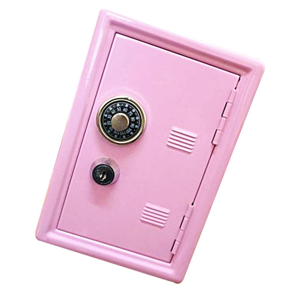 18cm Metal Piggy Bank Safe Money Saving Box Case Gift Table Organizer Pink