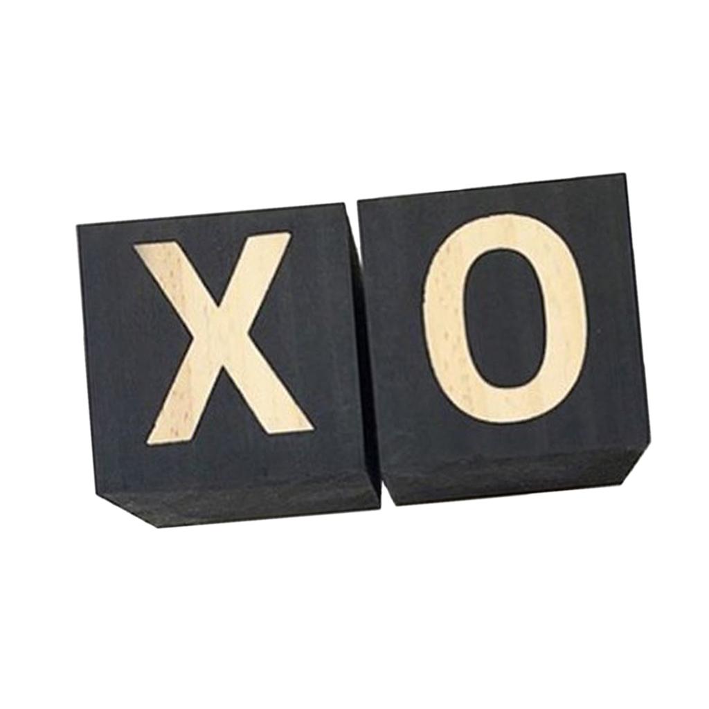 Solid Wooden Cube Kids Building Blocks Educational Toys Table Decor Black