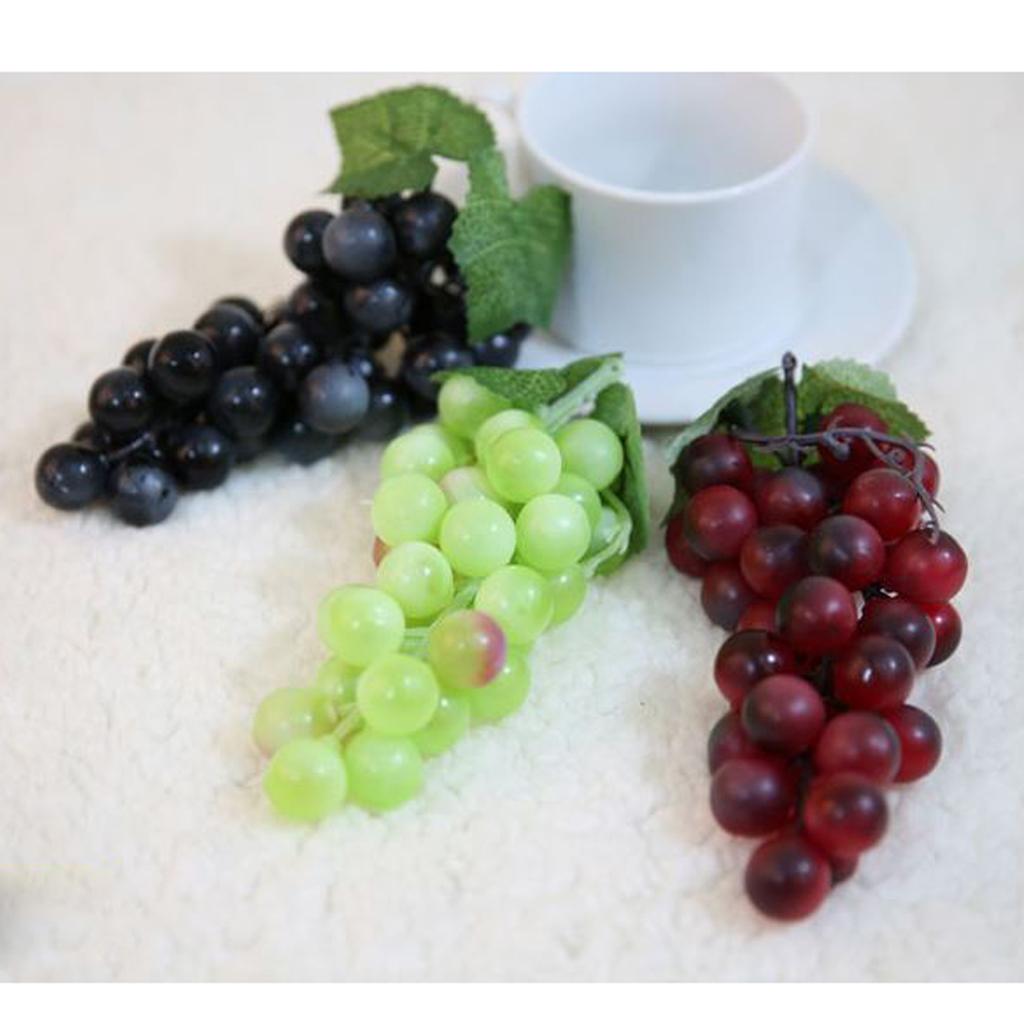 Artificial Fake Grape Fruit Home Kitchen Cabinet Display Black-36 grapes