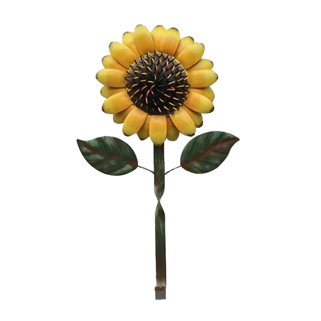 Metal Sunflower Shaped Coat Hook  Wall-mounted Hat Towel Hook Yellow