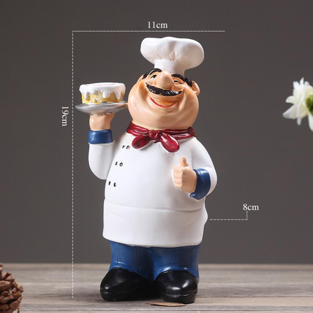 Resin Chef Kitchen Decor Table Centerpiece Figurine Home Collectible Cake
