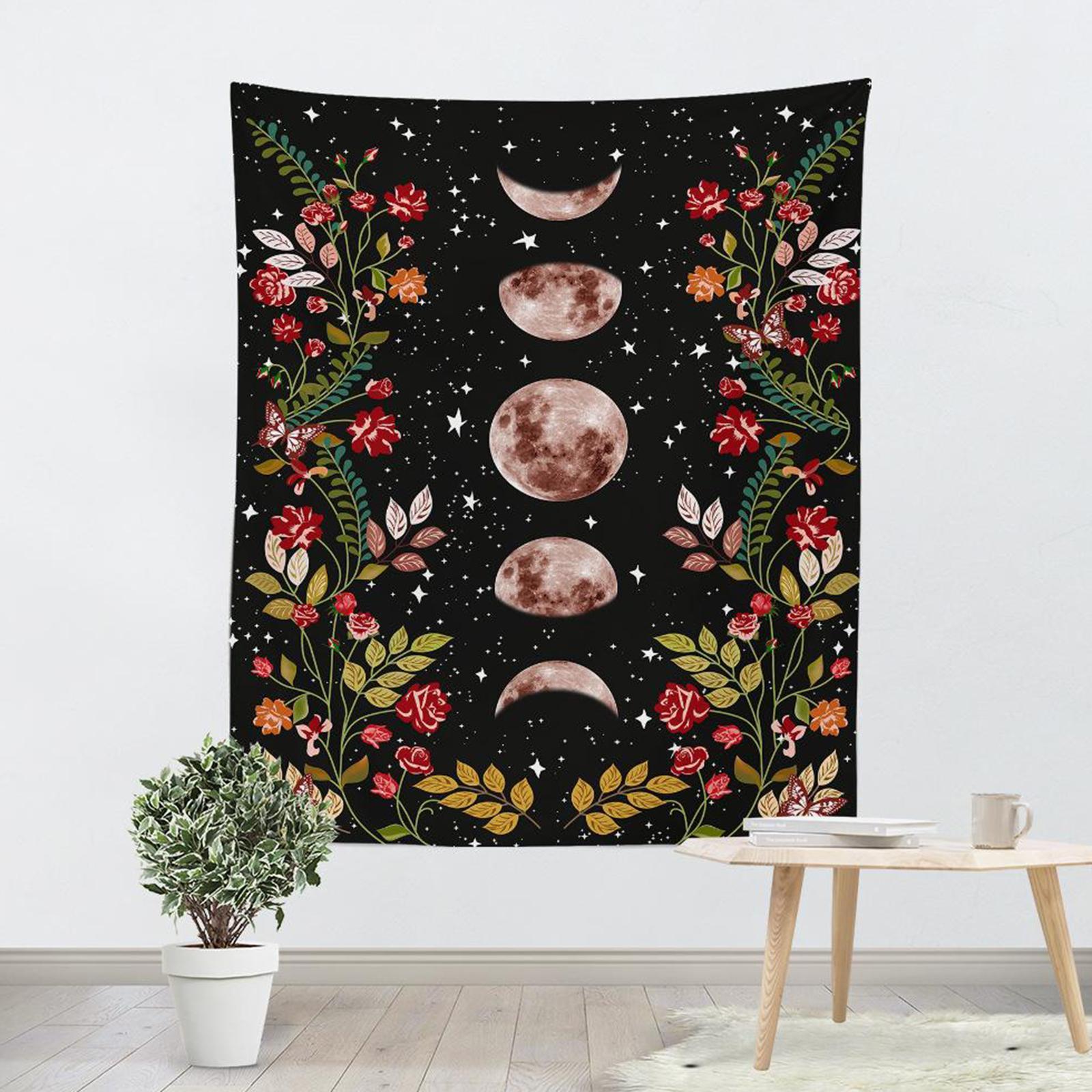 Garden Tapestry Moon Tapestries Flower Vine Wall Tapestry Style1 150x100cm
