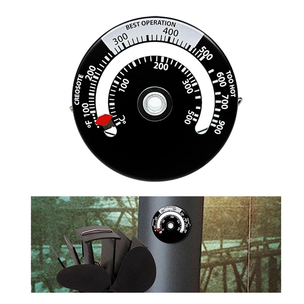 Magnetic Wood Stove Thermometer Fireplace Flue Pipe Heat Temperature Gauge