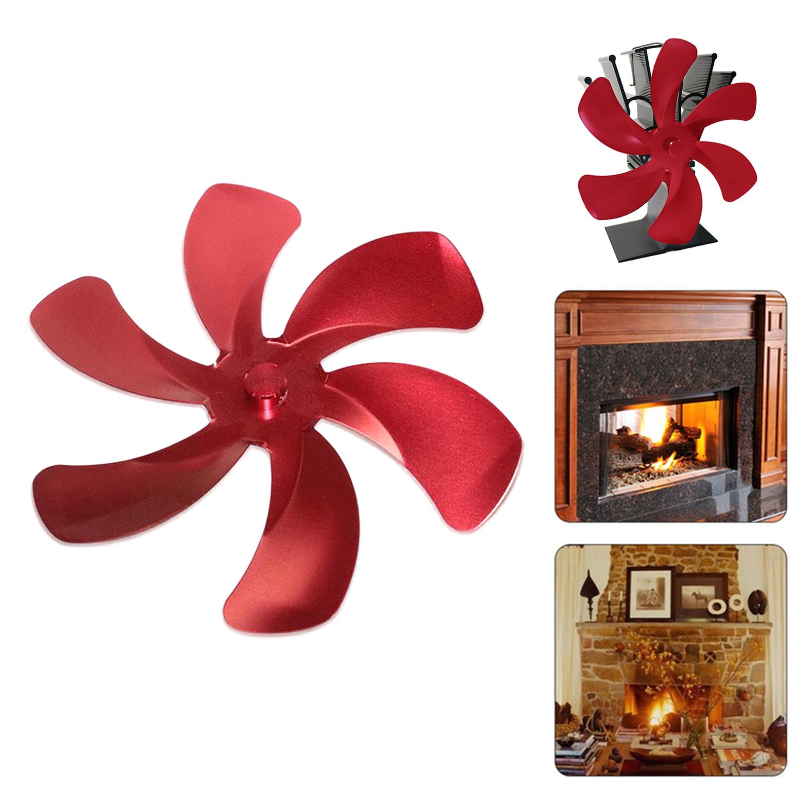 Universal Fireplace Fan Replacement Blades 6-Blade Burning Fan Blades Red