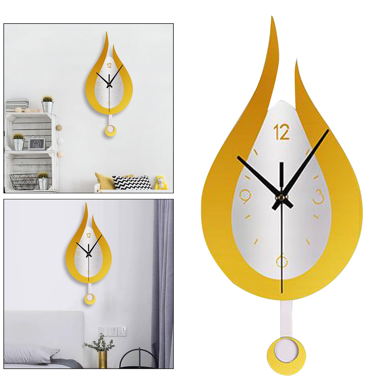 Modern Pendulum Kitchen Wall Clocks Battery Operated Decorative Golden