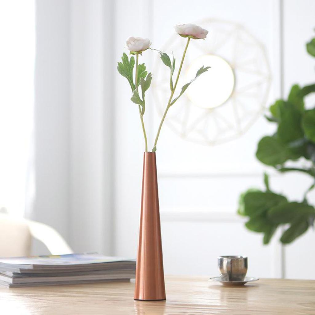 Aluminum Vase Elegant Tabletop Flower Vases Bottle for Home Decors Bronze
