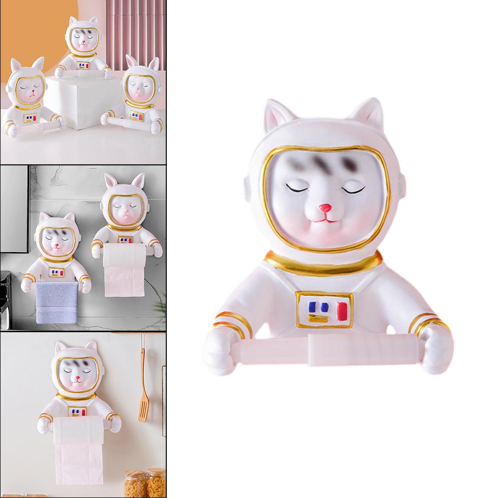 Standard Toilet Paper Holder Organizer for Restroom  Kitten Astronaut