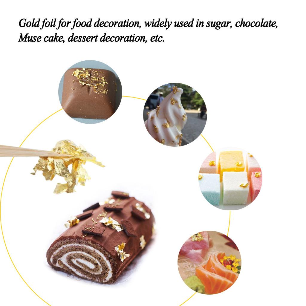 Gold Leaf Flake for Decorative Crafts Arts Nails Slime Cake Food Decor 2pcs