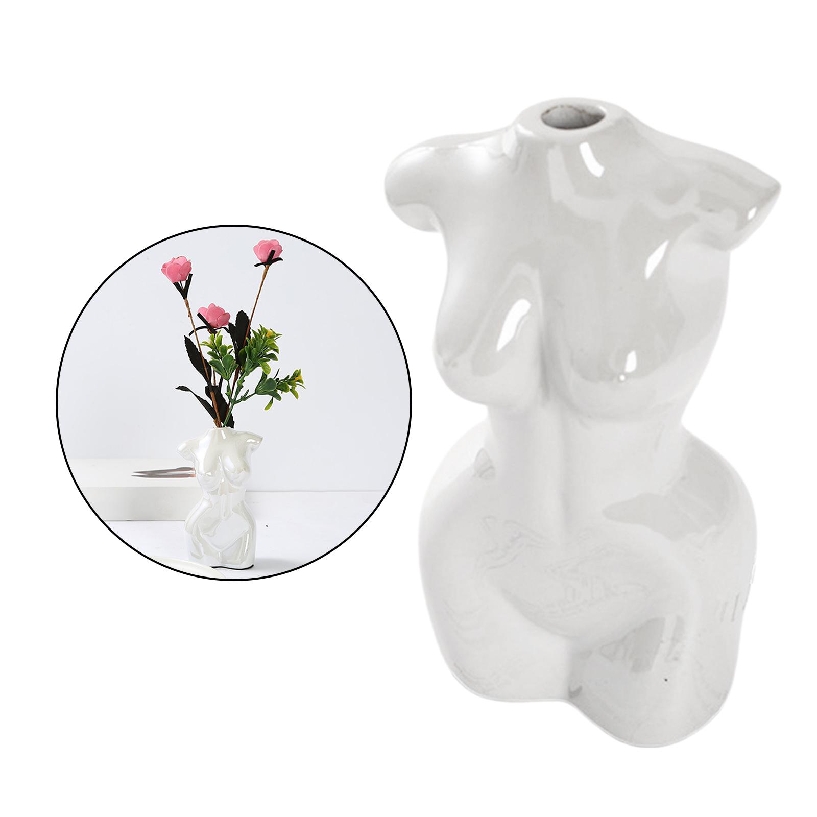 Female Body Vase Art Ceramic Home Tabletop Decor Flower Pot Vase White