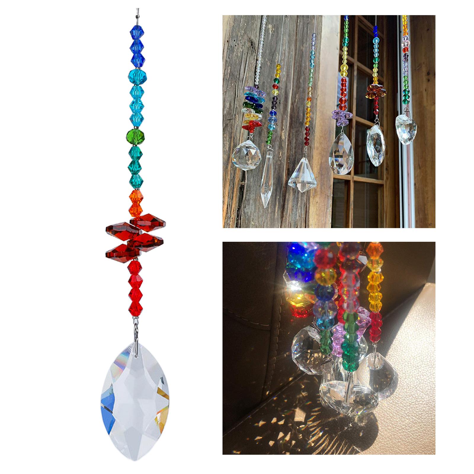 Hanging Crystal Suncatcher Chandelier Window Prism Rainbow Maker Porch D