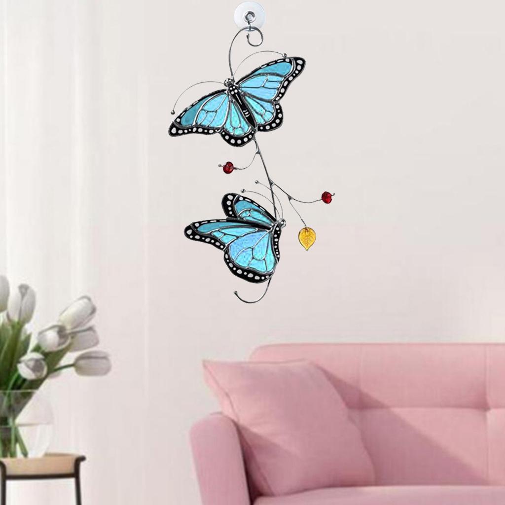 Butterfly Suncatcher Ornaments Mobile Window Wall Hanging Decoration Blue