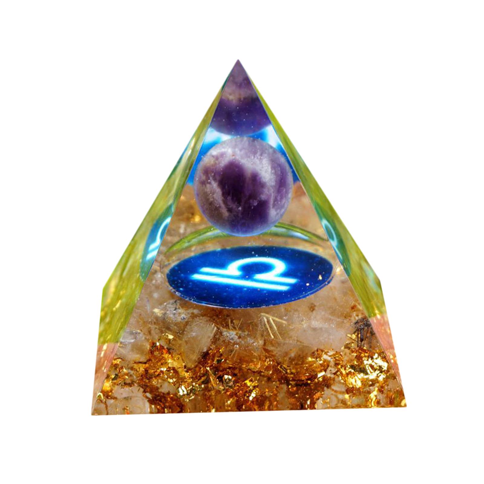 60mm Orgone Pyramid Energy Generator Natural Quartz Crystal Yoga Deco Libra