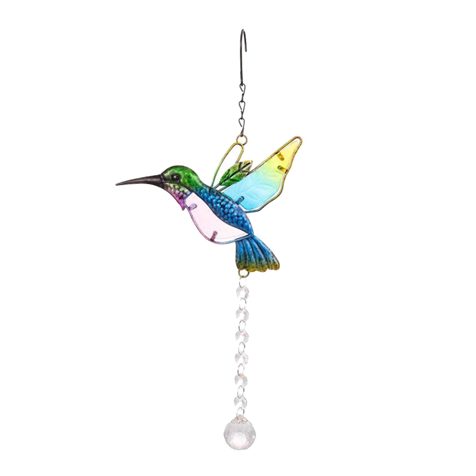 Hummingbird Crystal  Window Hanging Pendant Green hummingbird