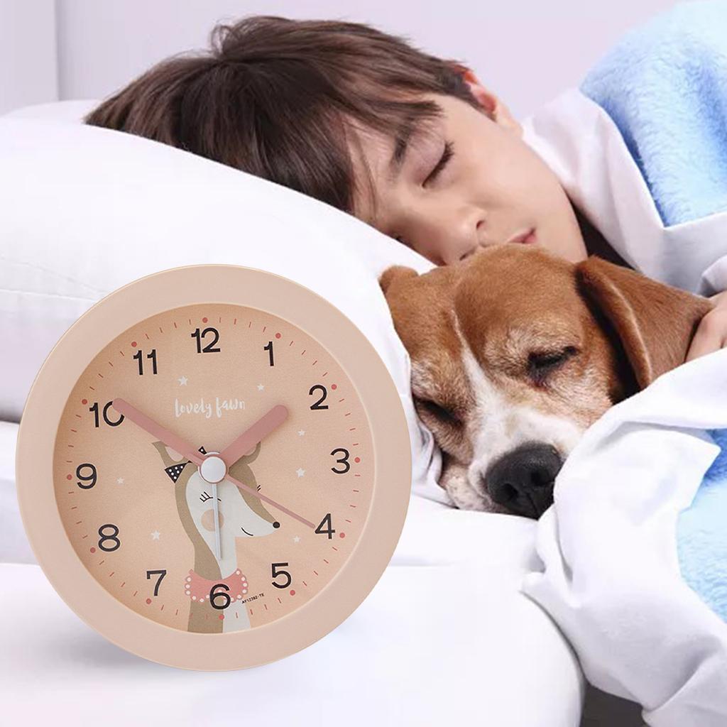 Cute Alarm Clock for Kids Bedside Alarm Clock Travel Alarm Clocks Battery Pink Deer