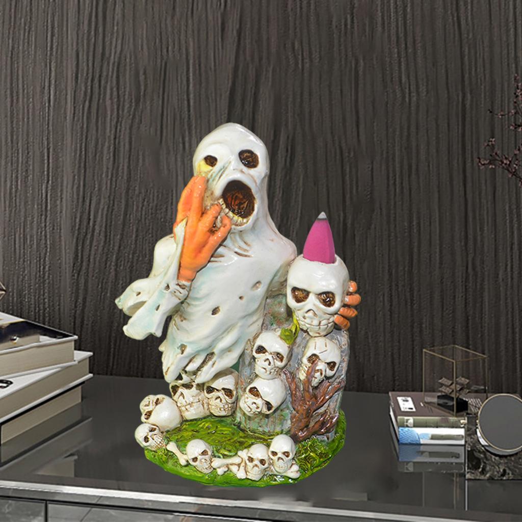 Skeleton Incense Figurine Scary Terrifying for Party Living Room Garden