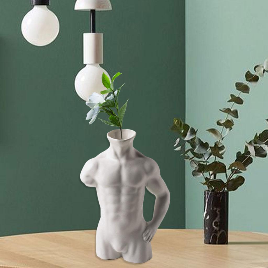 Body Art Vase Small Unique Decorative Modern for Table Room Decor Shelf white 17.5×25cm