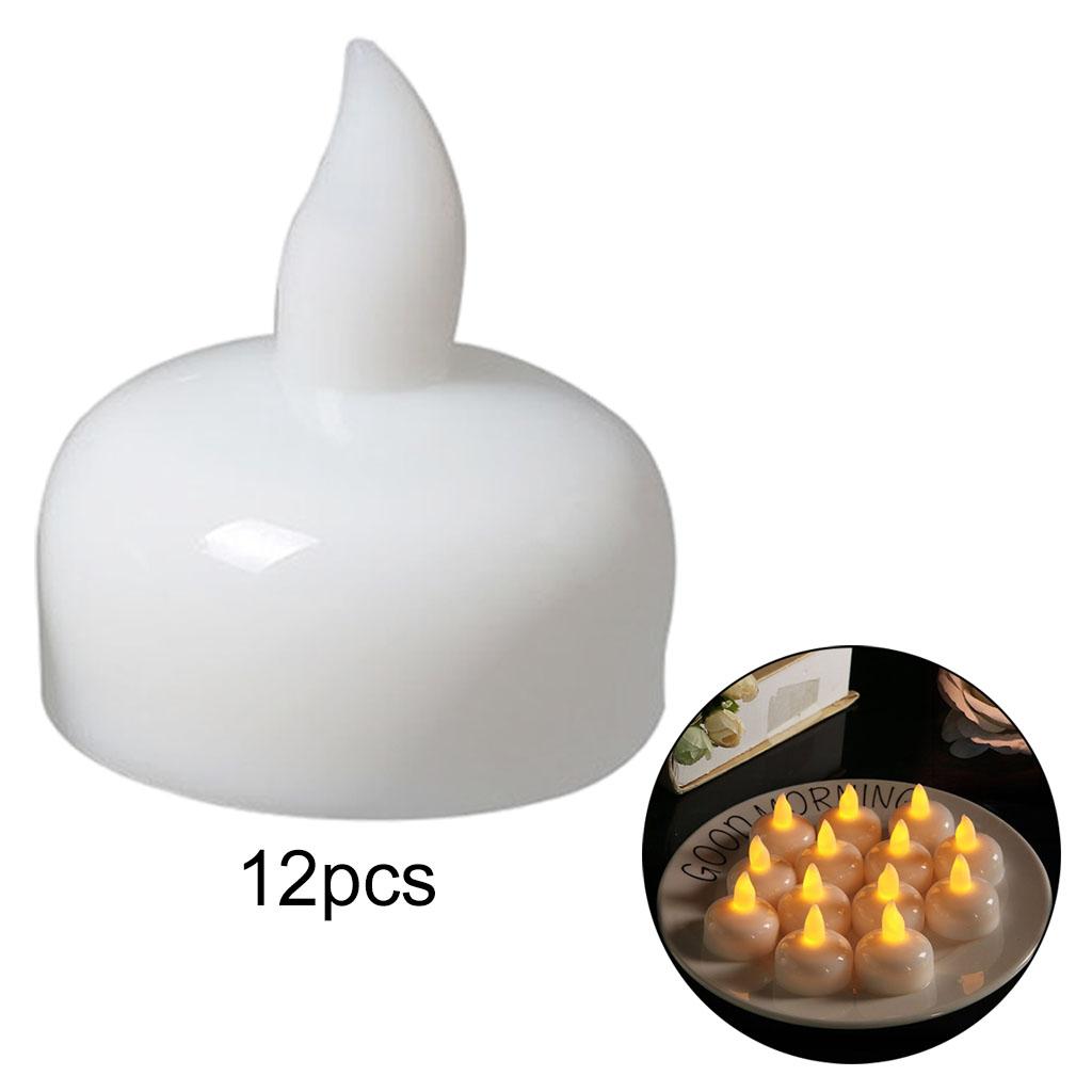 12PCS LED Floating Candles Flameless Waterproof Tea Light Yellow