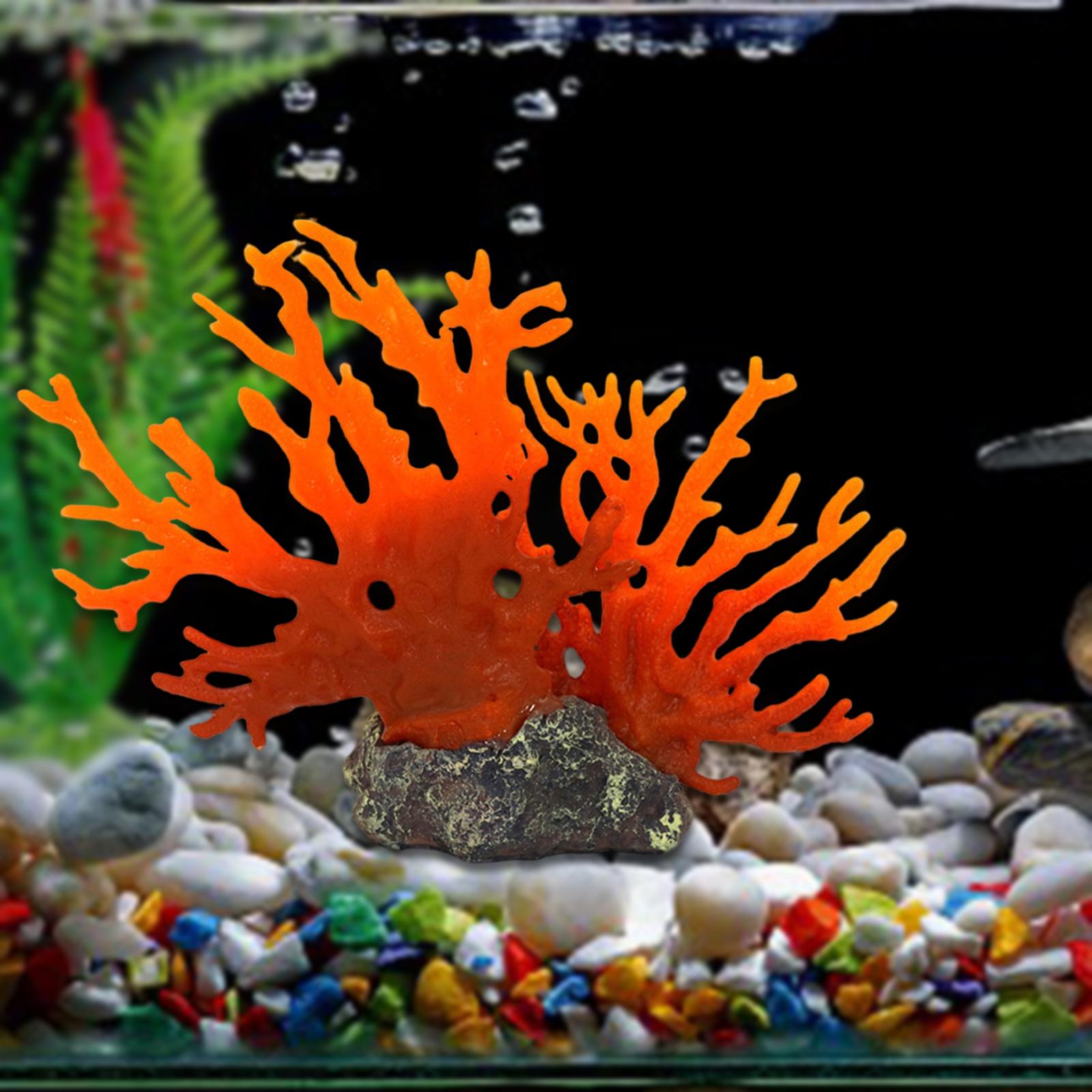Resin Simulation Coral tree Fish Tank Decor Landscaping Decor orange