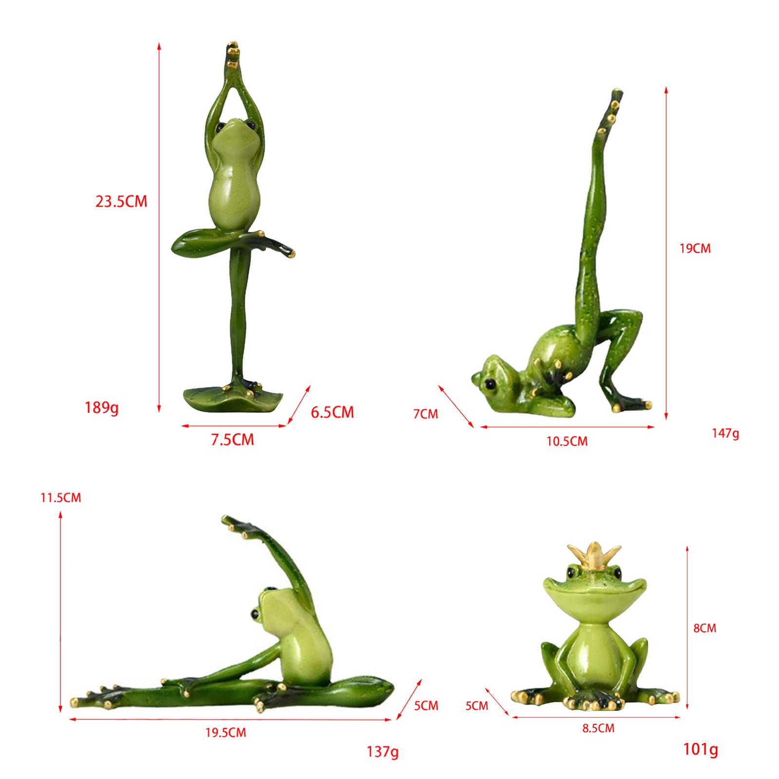 Animal Resin Yoga Frog Figurines Green Crafts Home Garden Tree style