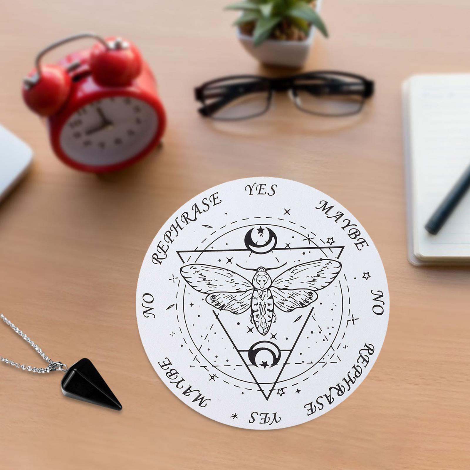 Star Pendulum Board Witchcraft with Black Pendant Necklace Slice Dowsing White B