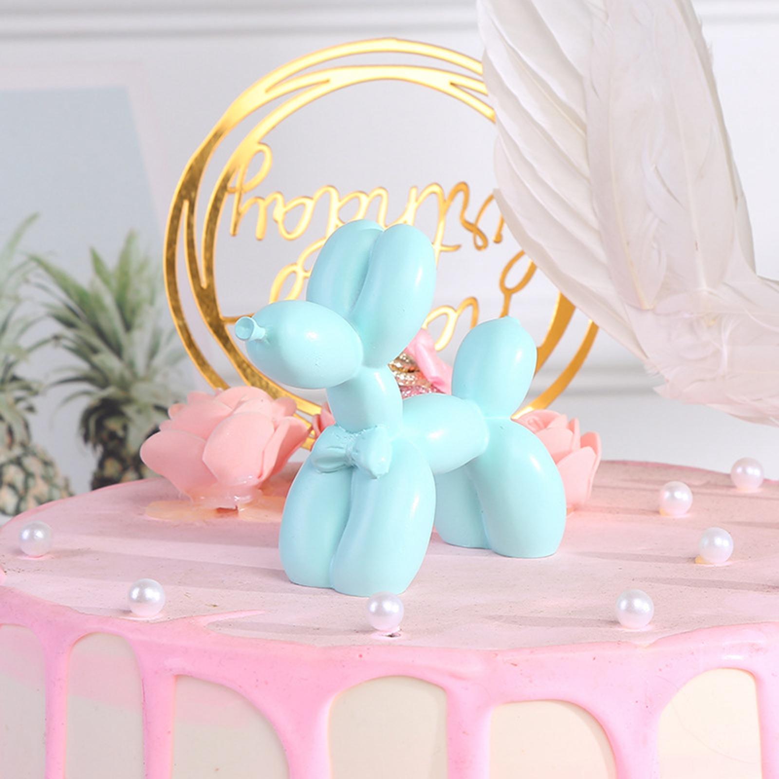Cute Balloon Dog Resin Crafts Gift for Desktop Cake Baking Decoration blue