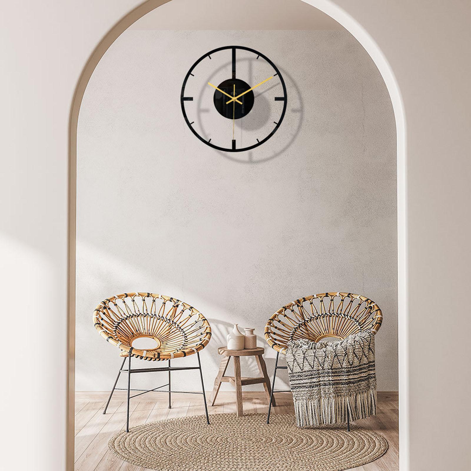Minimalist Wall Clock Gift Decor Home Silent Clocks Acrylic Black Art  E