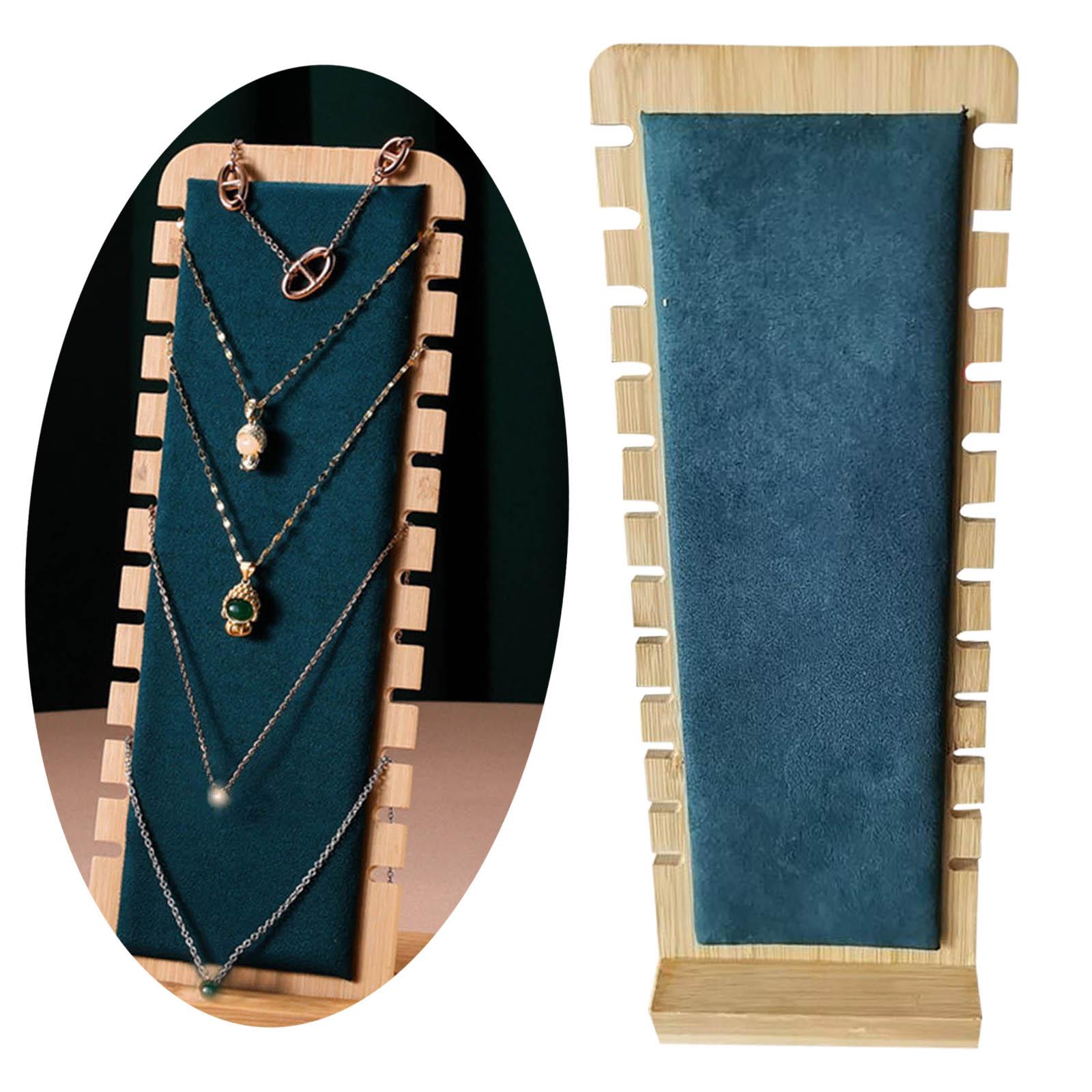 Wooden Plank Necklace Holder Display Board Jewelry Organizer Stand Showcase