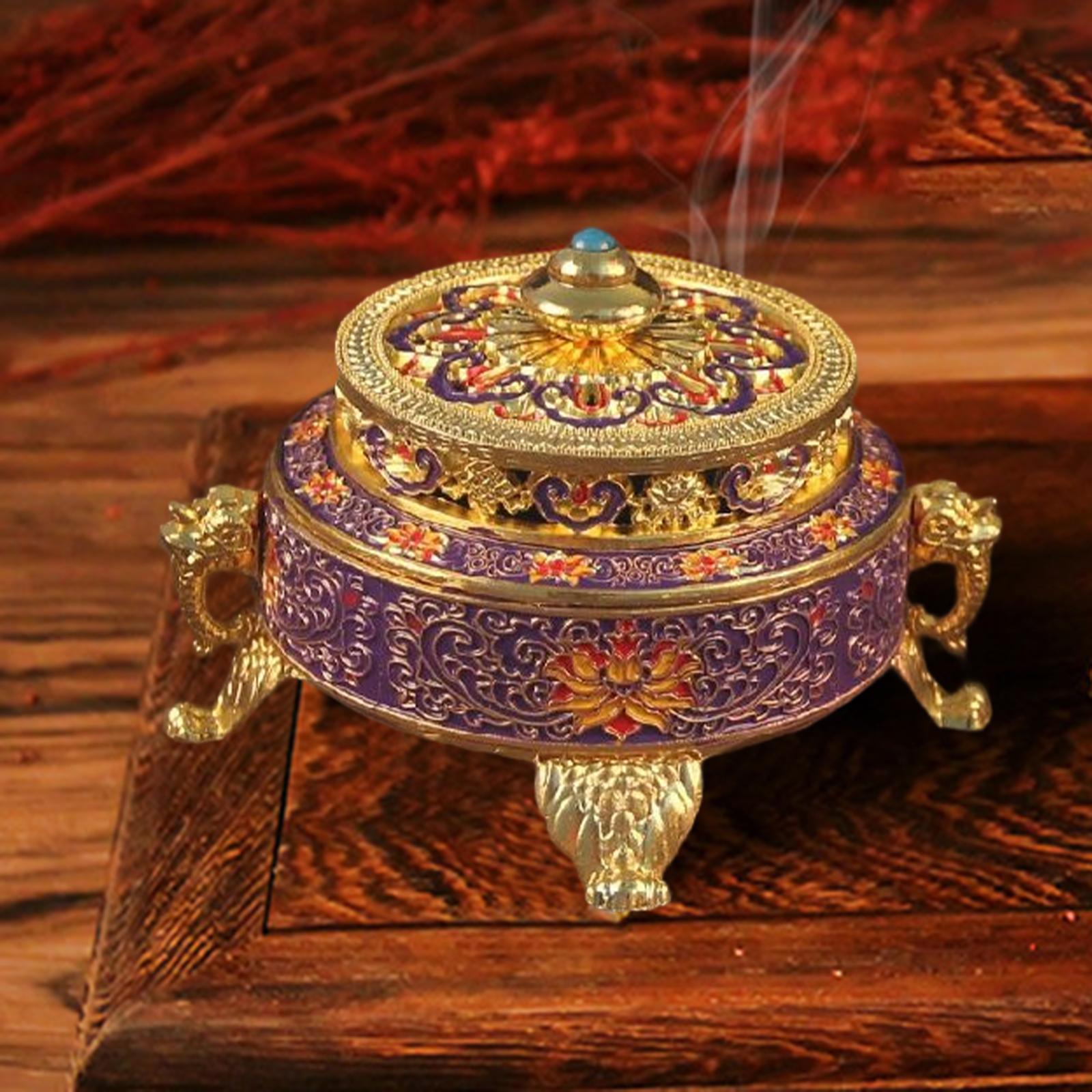 Tibetan Incense Burner Holder Censer Fragrance for Sticks Cones Coils Hotel