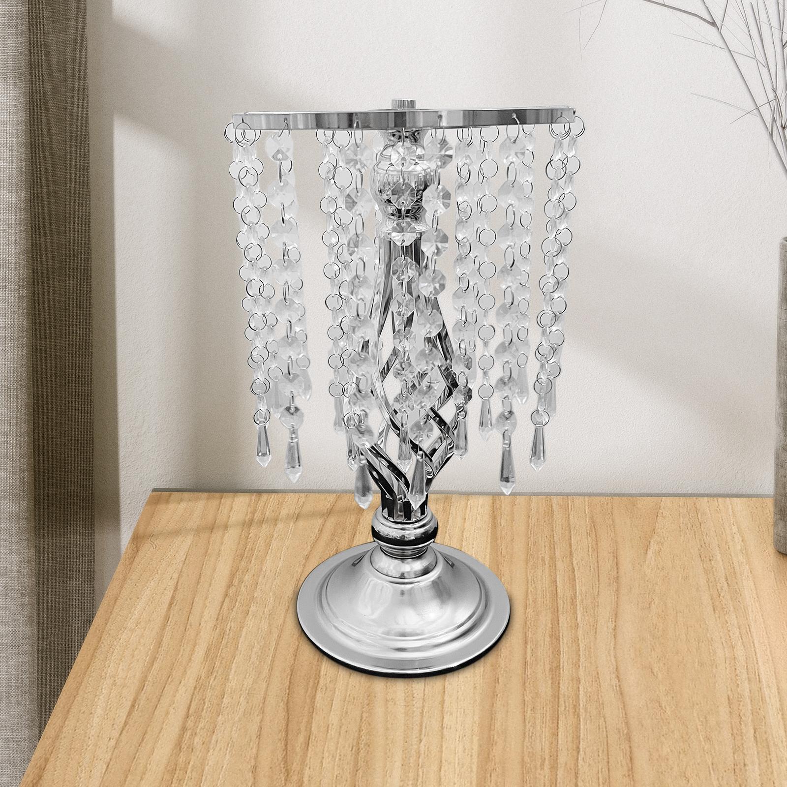 Crystal Candle Holder Candlesticks for Wedding Event Silver 7.87x15.75in