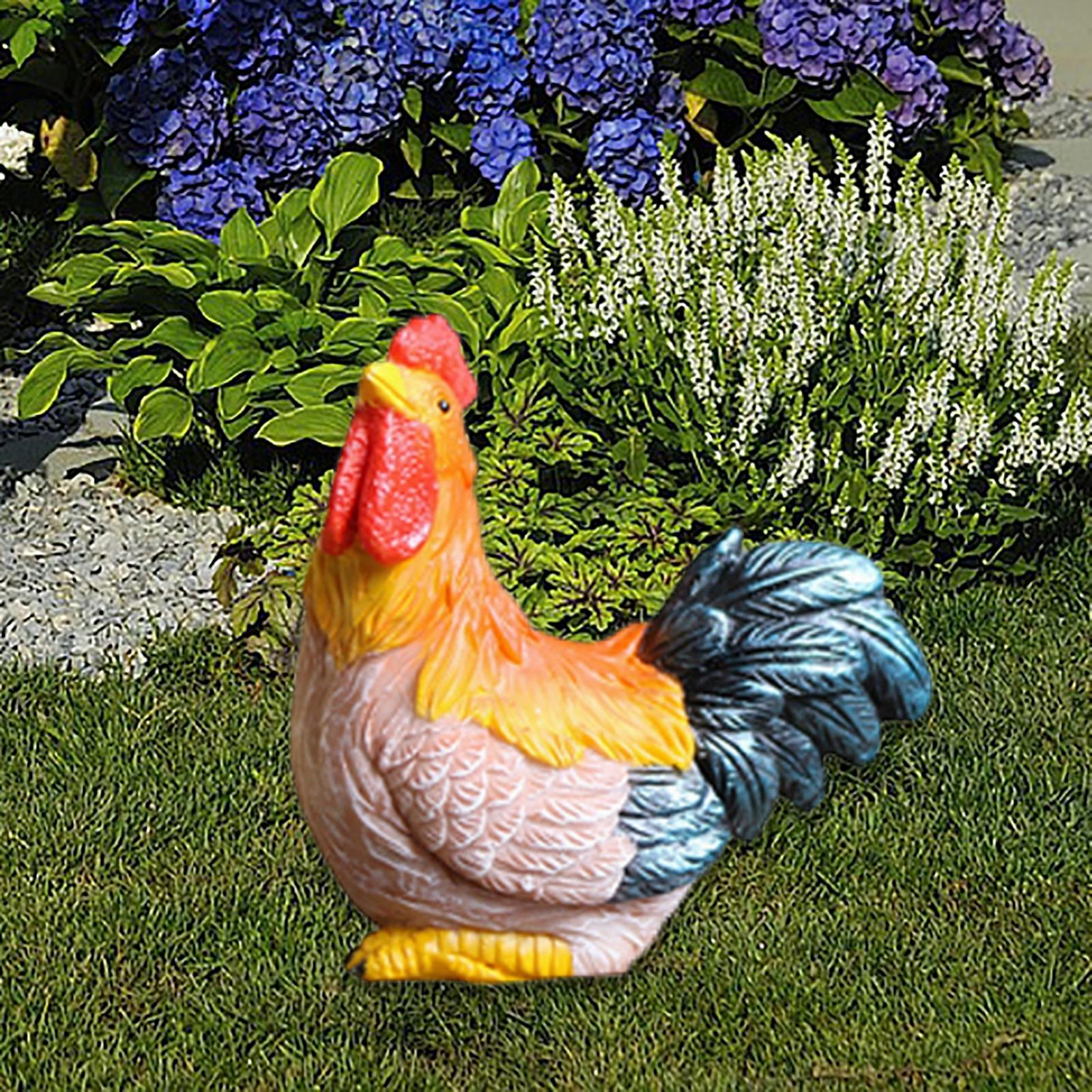 Chick Statue Sculpture Yard Art Hand Painted for Outdoor Indoor Garden Decor Little Rooster 