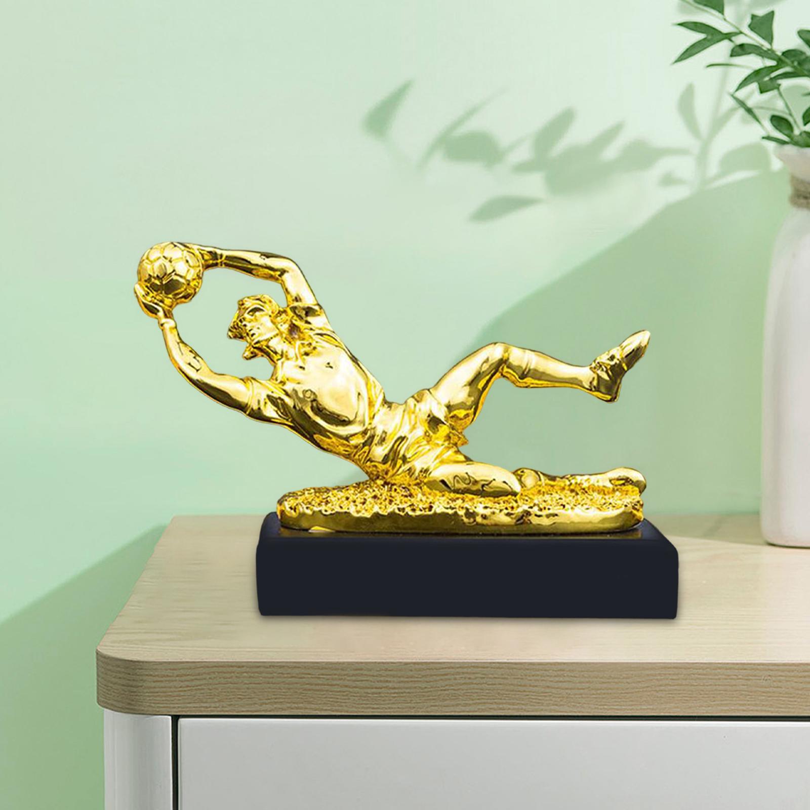 Goalkeeper Trophy Football Award Fan Supplies Goalie Figurine Statue Gold