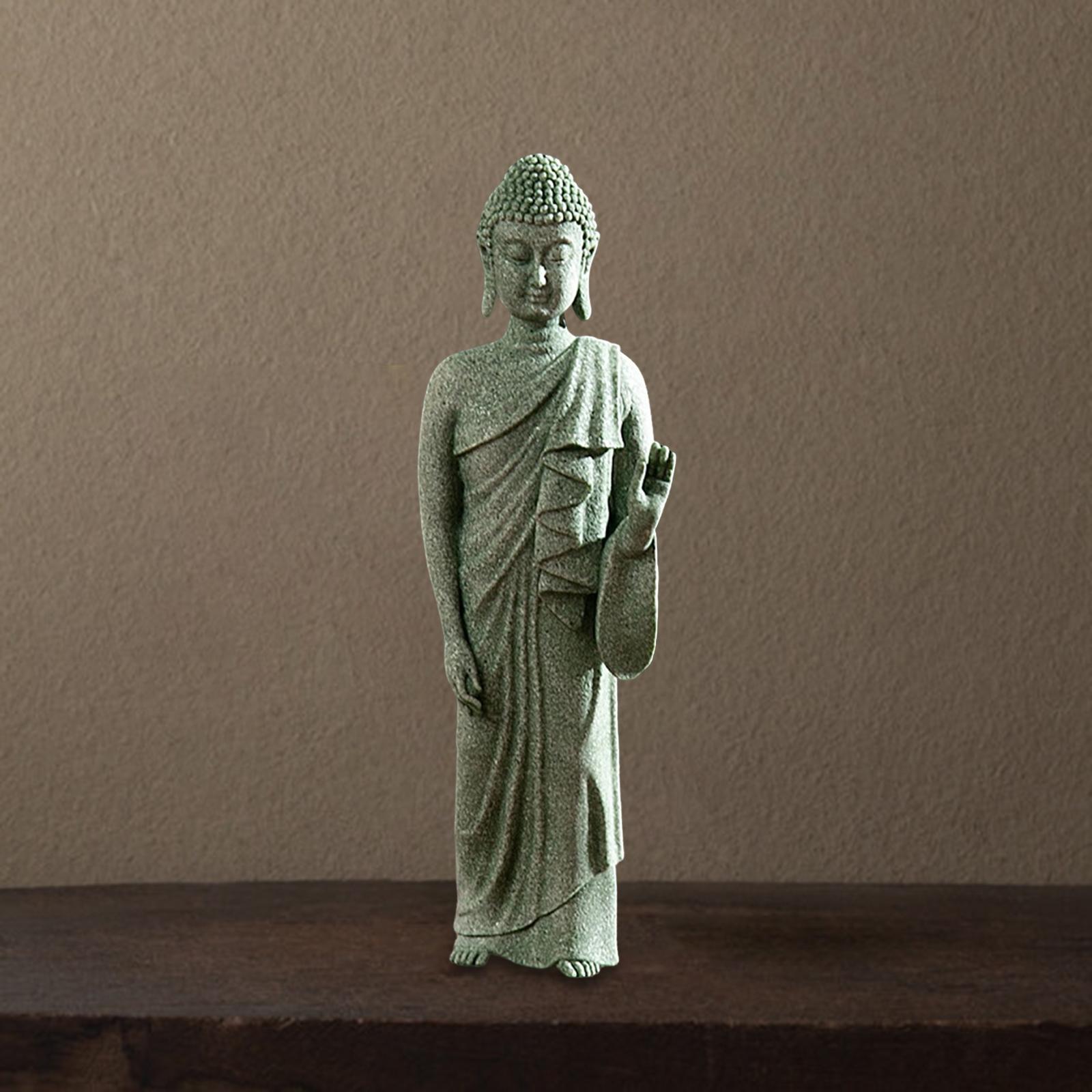 Buddha Statue Meditating Figurines Home Collectible Sculpture Fearless