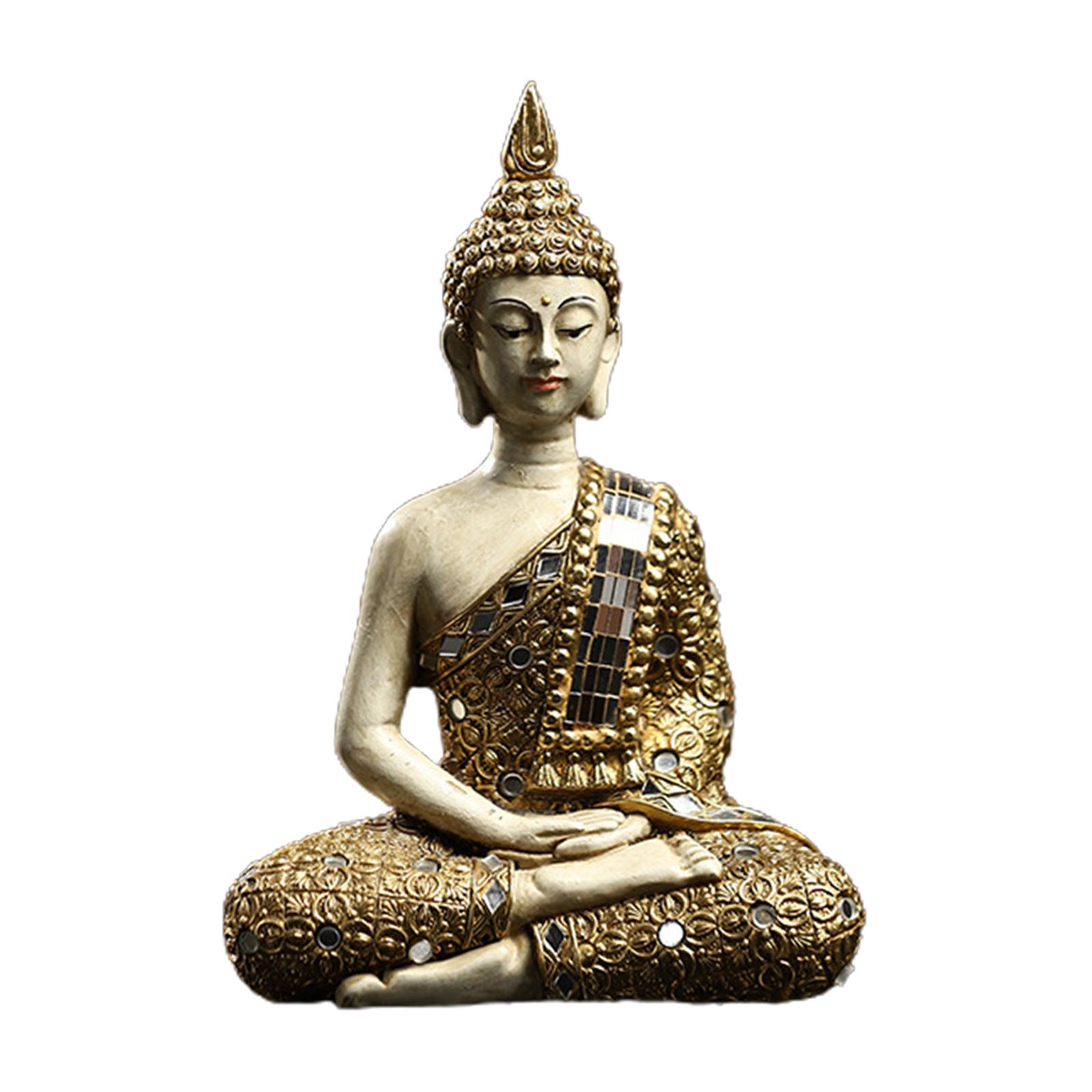 Sitting Buddha Statue Resin Figurine Handcrafted Decoration Collectibles StyleC
